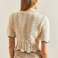 Patterned Sweater Blouse - Beige