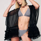 Herita Frill Detailed Kimono Black