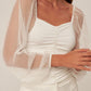 Women's Sleeves Tulle Blouse with Shirred Front
