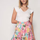 Women's Multi Patterned Ruffled Viscose Mini Skirt