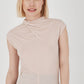 Herita Sandy Fabric Blouse with Shirred Collar Beige