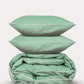 Classic Percale - Duvet Cover Set - Jade Green with White Piped Edge