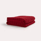Braid Cable Knitted 100% Cotton Blanket - Burgundy - Ocoza