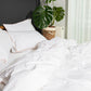 Classic Percale - Duvet Cover Set - White with Peach Piped Edge