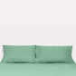 Classic Percale - Fitted Sheet Set- Jade Green with White Piped Edge
