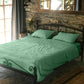 Classic Percale - Duvet Cover Set - Jade Green with White Piped Edge