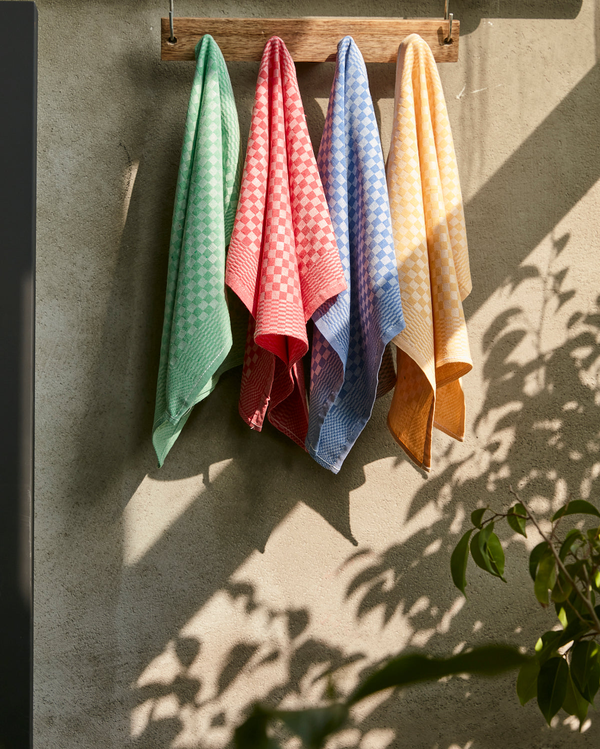 Gingham Cotton Tea Towel 6 pcs - Blue - Ocoza