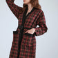 Printed Dressing Gown - Burgundy Check