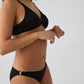 Lined Buckle Bra Panty Set - Black