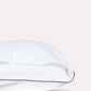 Classic Percale - Duvet Cover Set - White with Anthracite Piped Edge