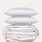 Classic Percale - Duvet Cover Set - White with Peach Piped Edge