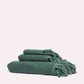 Tassel Cotton Towel Set (3 Towels) - Pine Green