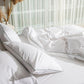 Classic Percale - Core Bedding Set - White with Jade Green Piped Edge