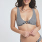 Striped Padded Bikini Set Navy Blue