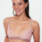 Athena Bralette Triangle Lace Bra - Pink & Lilac