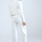 Long Sleeve Crew Neck Pyjama Set - White