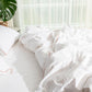 Classic Percale - Core Bedding Set - White with Peach Piped Edge