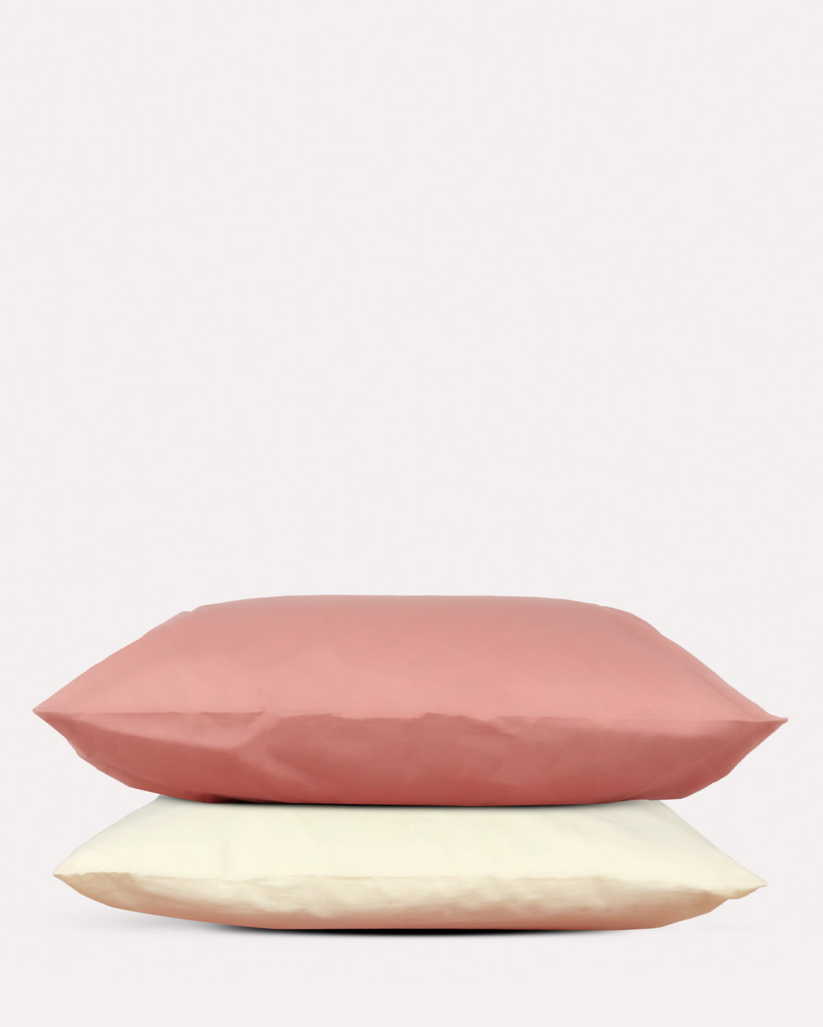 Reversible Percale Bedding Set - Peach & Ecru