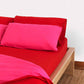 Reversible Percale Duvet Cover - Fuchsia & Red