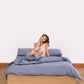Sateen Stripe - Core Bedding Set - Dark Grey & Grey