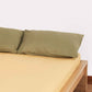 Sateen Stripe - Core Bedding Set - Oil Green & Gold