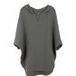 Cocoon Cotton Poncho-Green
