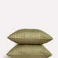 Sateen Stripe - Core Bedding Set - Oil Green & Gold
