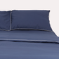 Classic Percale - Duvet Cover Set- Navy Blue with White Piped Edge