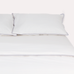 Classic Percale Pillowcase 2pcs- White with Navy Blue Pipe Edge