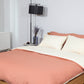 Reversible Percale Bedding Set - Peach & Ecru