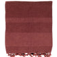Stone Cotton Throw - Burgundy