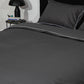 Classic Percale - Core Bedding Set - Anthracite with White Piped Edge
