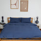 Classic Percale - Core Bedding Set - Navy Blue with White Piped Edge