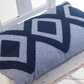 Zigzag Embroidery Cushion Cover - Blue & Grey