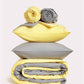Reversible Percale Bedding Set - Yellow & Dove Grey