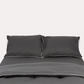Classic Percale - Core Bedding Set - Anthracite with White Piped Edge