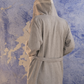 Cotton Oxford Waffle Bathrobe - Grey