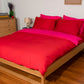 Reversible Percale Bedding Set - Fuchsia & Red