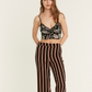 Flower Printed Pyjama Set with Dressing Gown - Black
