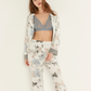 Flower Printed Pyjama Set - Ecru