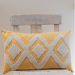 Zigzag Embroidery Cushion Cover - Yellow & Grey